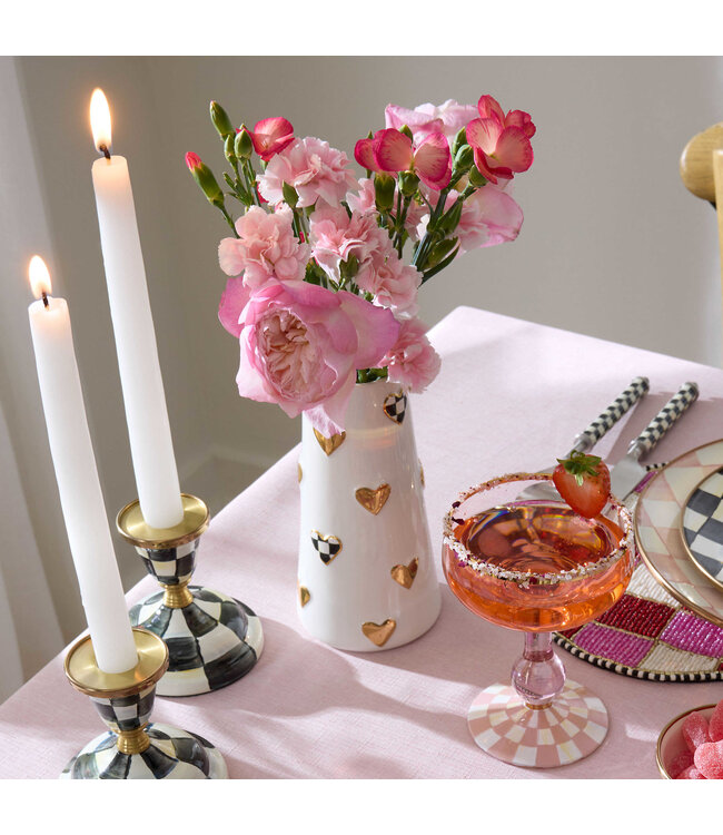 MACKENZIE CHILDS Courtly Check Short Heart Vase