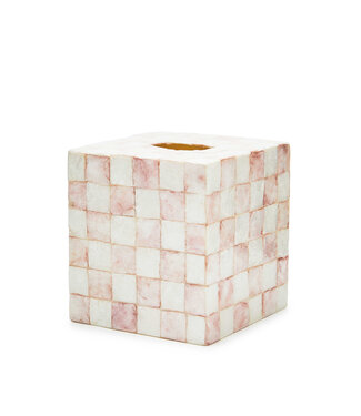 MACKENZIE CHILDS Rosy Check Capiz Boutique Tissue Box Cover