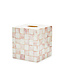 MACKENZIE CHILDS Rosy Check Capiz Boutique Tissue Box Cover