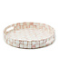 MACKENZIE CHILDS Rosy Check Capiz Round Tray