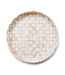 MACKENZIE CHILDS Rosy Check Capiz Round Tray
