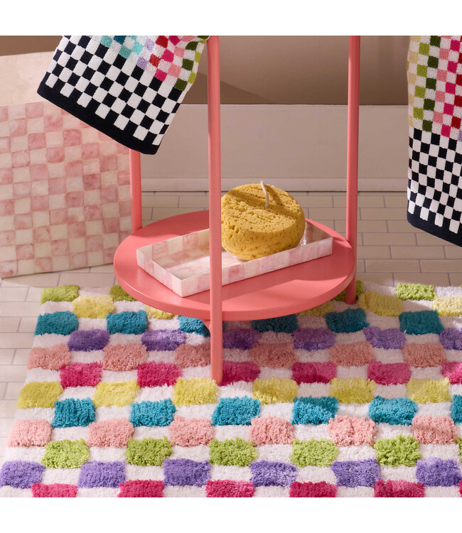 MACKENZIE CHILDS Rosy Check Capiz Vanity Tray