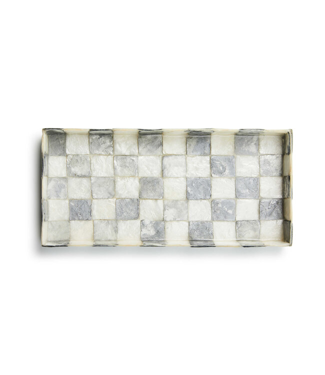 MACKENZIE CHILDS Sterling Check Capiz Vanity Tray