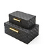 MACKENZIE CHILDS Black Faux Leather Box