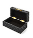 MACKENZIE CHILDS Black Faux Leather Box