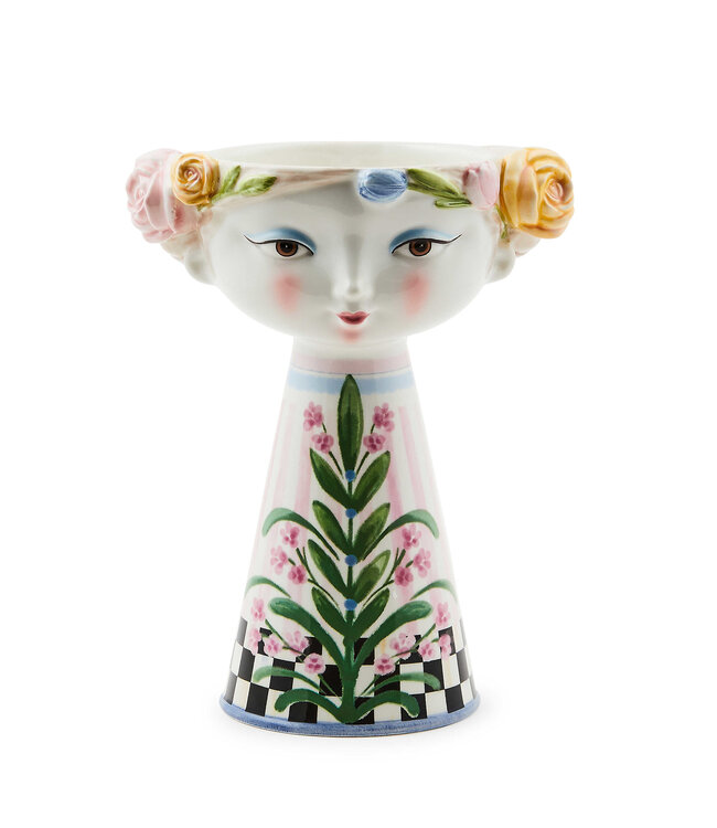 MACKENZIE CHILDS Rosy Meadow Short Lady Vase