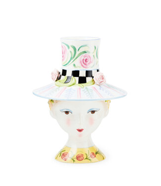 MACKENZIE CHILDS Rosy Meadow Lady Rose Lidded Vase