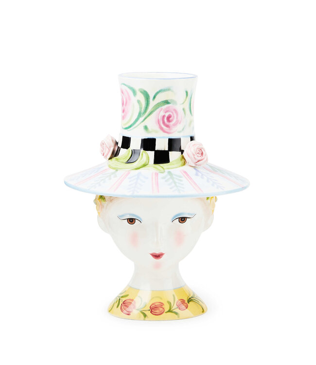 MACKENZIE CHILDS Rosy Meadow Lady Rose Lidded Vase