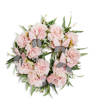 MACKENZIE CHILDS Butterfly Meadow Peony 26" Wreath