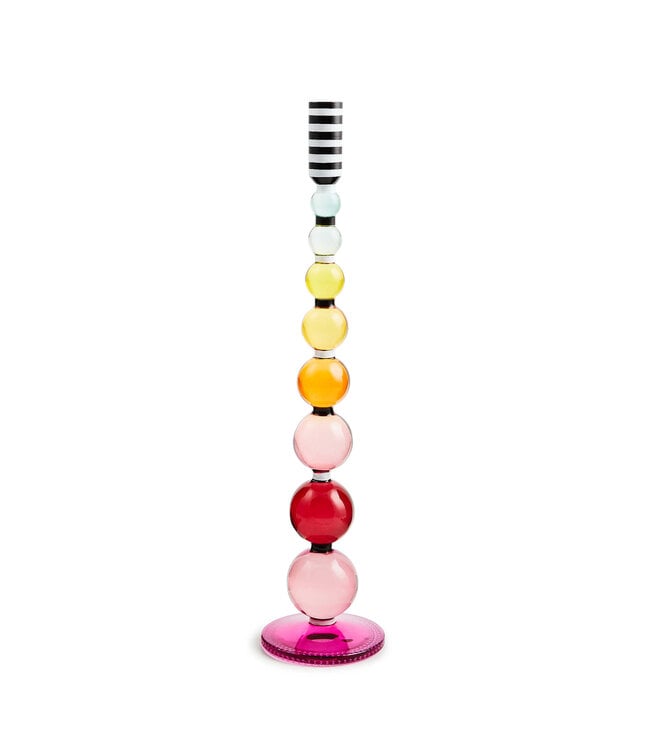 MACKENZIE CHILDS Fairy Tale Glass Candlestick