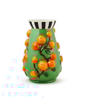 MACKENZIE CHILDS Tutti Frutti Orange Vase