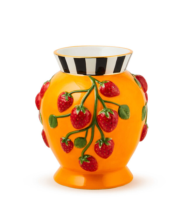 MACKENZIE CHILDS Tutti Frutti Strawberry Vase