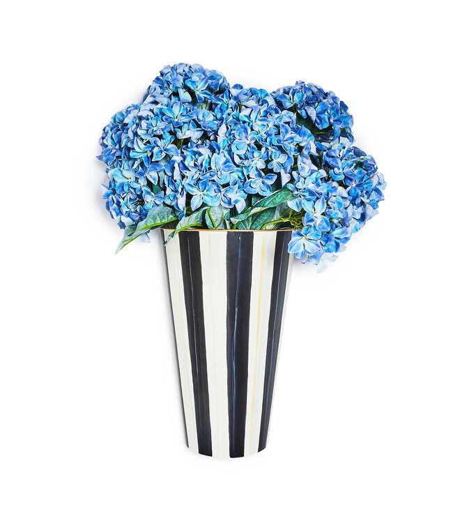 MACKENZIE CHILDS Courtly Stripe Blue Hydrangea Hanging Arrangement