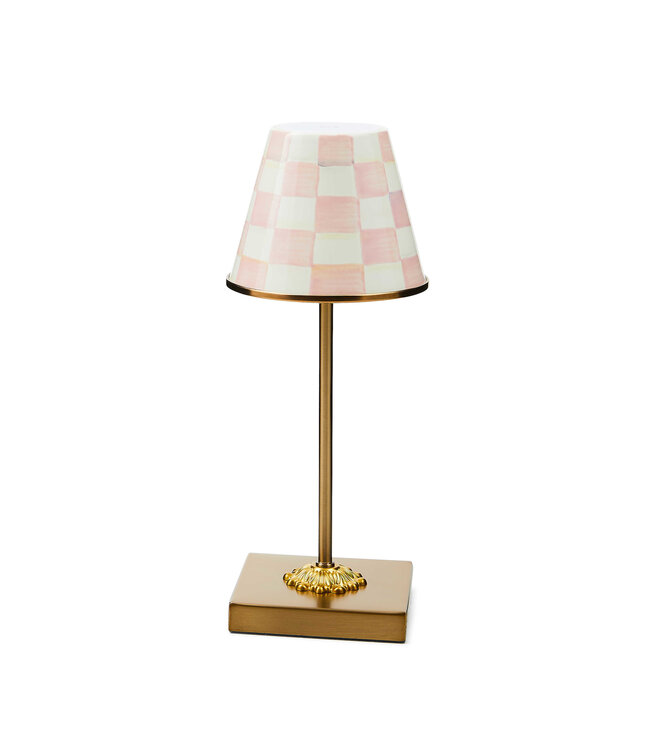 MACKENZIE CHILDS Rosy Check LED Rechargeable Cafe Table Lamp