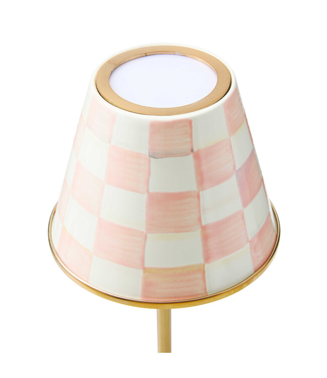 MACKENZIE CHILDS Rosy Check LED Rechargeable Cafe Table Lamp