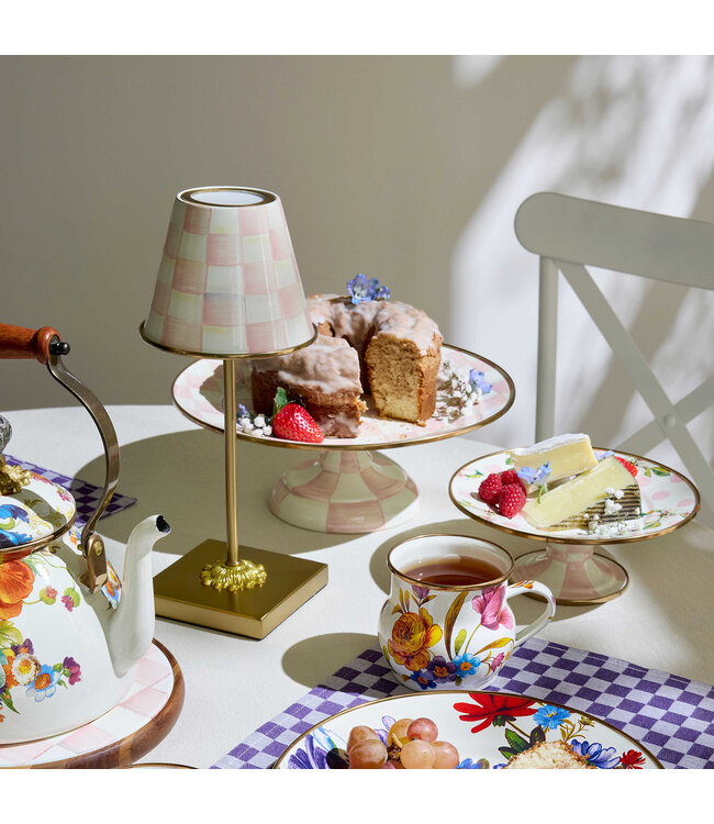 MACKENZIE CHILDS Rosy Check LED Rechargeable Cafe Table Lamp