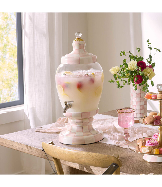 MACKENZIE CHILDS Rosy Check Beverage Hostess