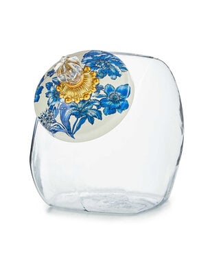 MACKENZIE CHILDS Cookie Jar with Royal English Garden Lid