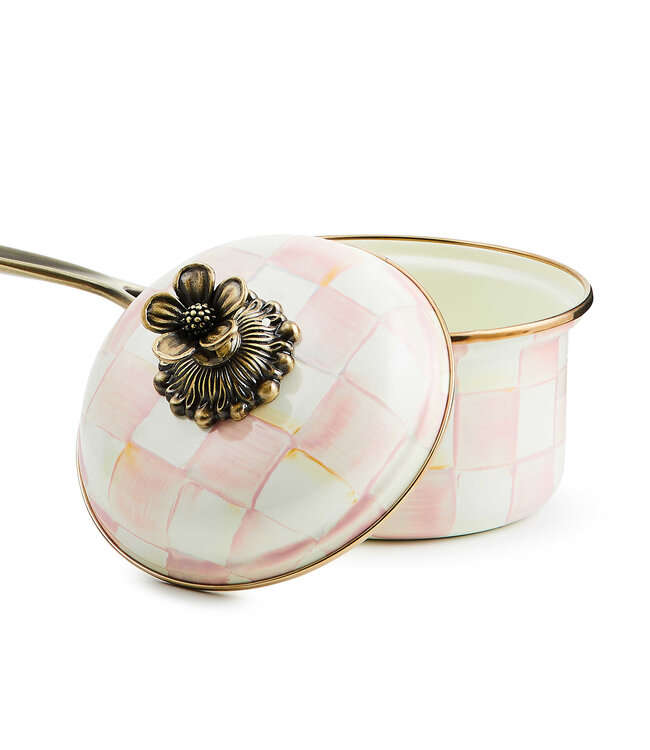 MACKENZIE CHILDS Rosy Check 1 Qt. Saucepan