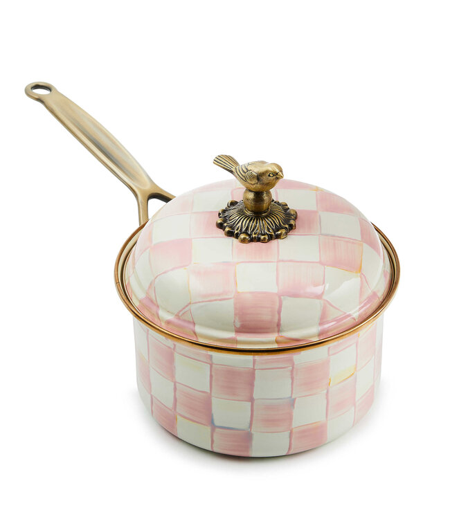 MACKENZIE CHILDS Rosy Check 2.5 Qt. Saucepan