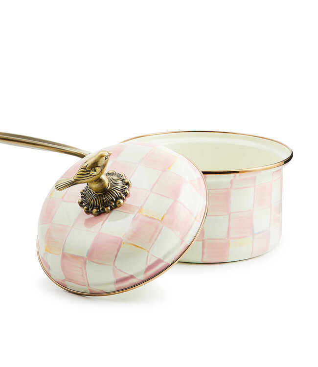 MACKENZIE CHILDS Rosy Check 2.5 Qt. Saucepan