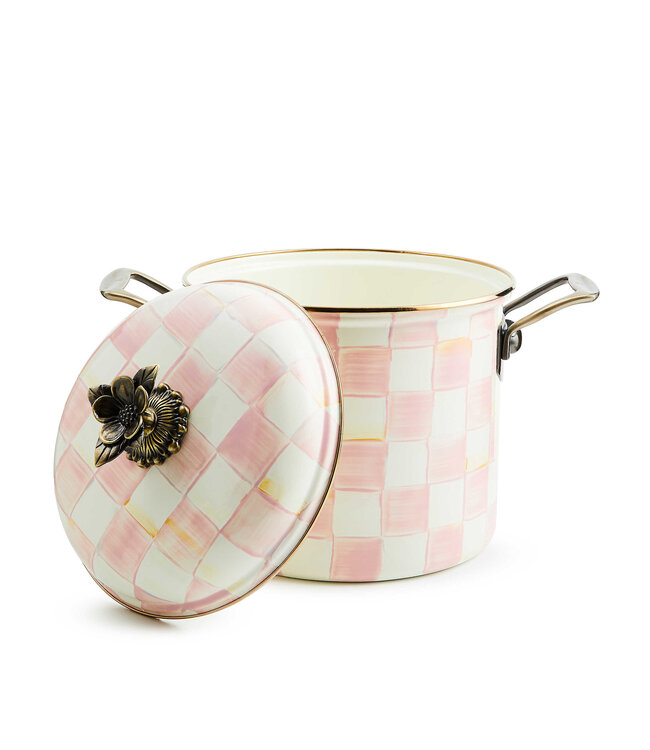 MACKENZIE CHILDS Rosy Check 7 Qt. Stockpot