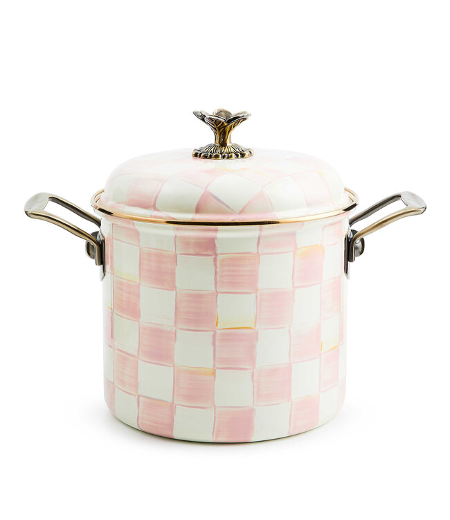 MACKENZIE CHILDS Rosy Check 7 Qt. Stockpot