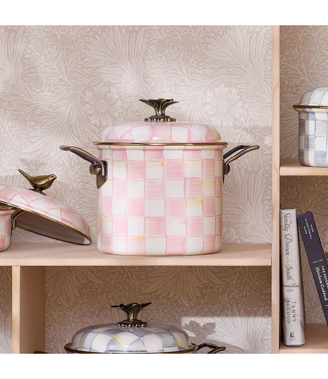 MACKENZIE CHILDS Rosy Check 7 Qt. Stockpot
