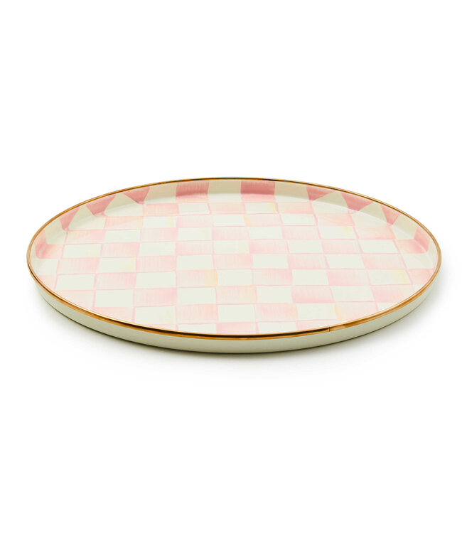 MACKENZIE CHILDS Rosy Check Round Tray