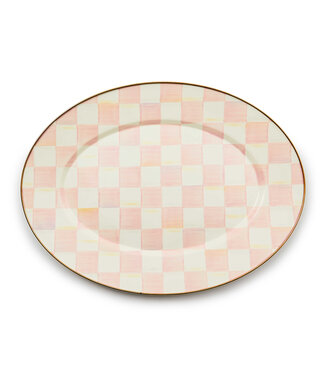 MACKENZIE CHILDS Rosy Check Medium Oval Platter
