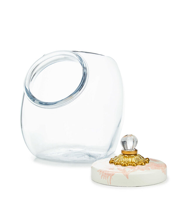 MACKENZIE CHILDS Sweets Jar With Rosy English Garden Lid