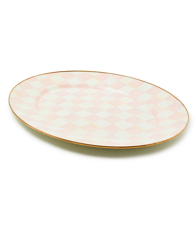 MACKENZIE CHILDS Rosy Check Large Oval Platter