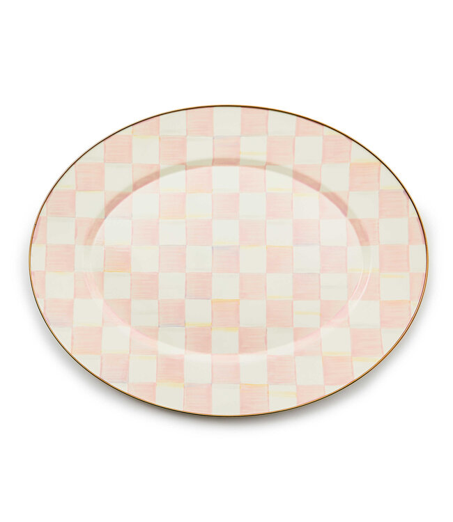MACKENZIE CHILDS Rosy Check Large Oval Platter