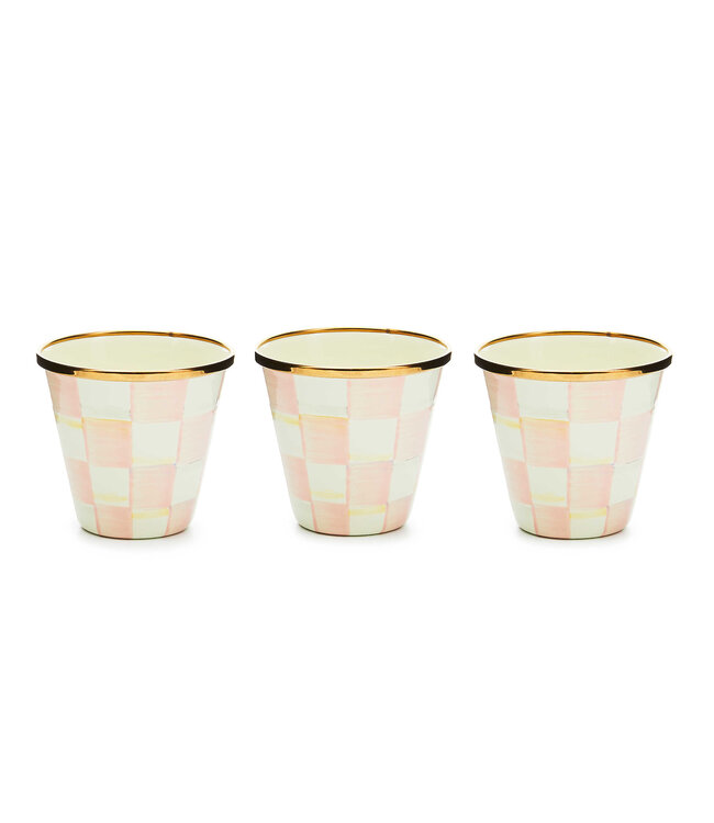 MACKENZIE CHILDS Rosy Check Herb Pot  - Sold Individually