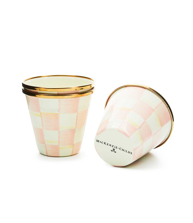 MACKENZIE CHILDS Rosy Check Herb Pot  - Sold Individually