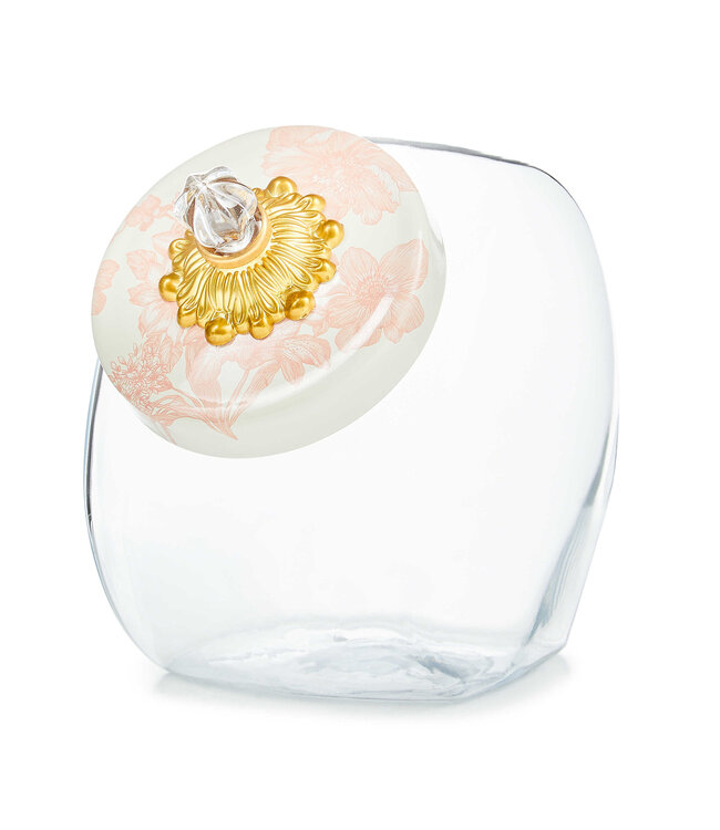 MACKENZIE CHILDS Sweets Jar With Rosy English Garden Lid