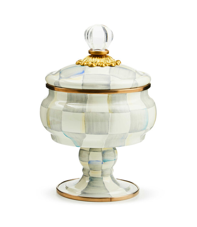 MACKENZIE CHILDS Sterling Check Curiosity Pot