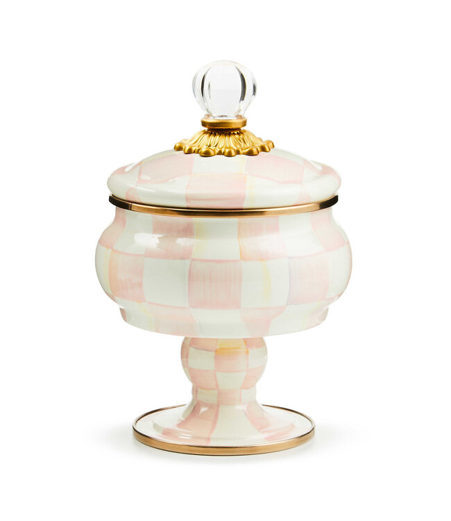 MACKENZIE CHILDS Rosy Check Curiosity Pot