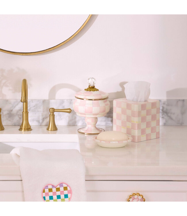 MACKENZIE CHILDS Rosy Check Curiosity Pot