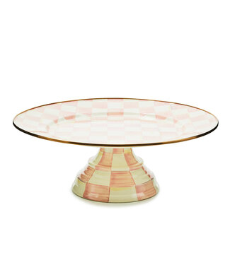 MACKENZIE CHILDS Rosy Check Large Pedestal Platter
