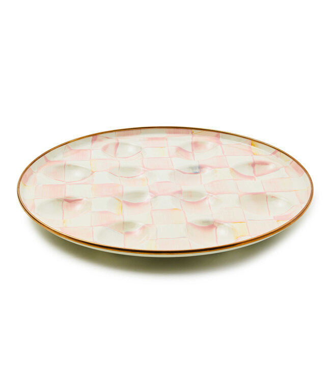 MACKENZIE CHILDS Rosy Check Egg Plate