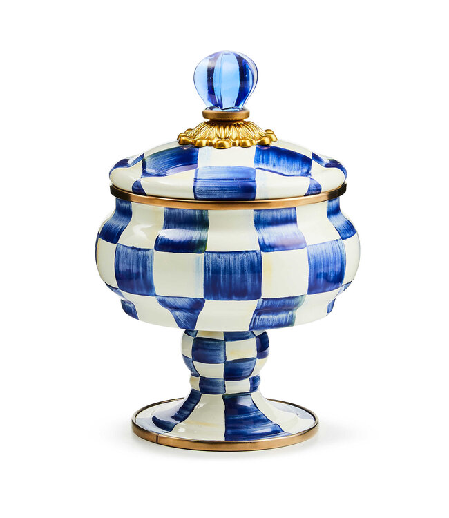 MACKENZIE CHILDS Royal Check Curiosity Pot