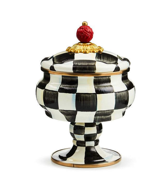 MACKENZIE CHILDS Courtly Check Enamel Curiosity Pot