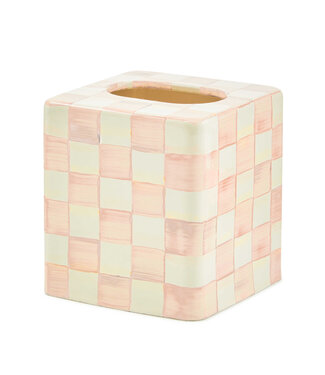 MACKENZIE CHILDS Rosy Check Boutique Tissue Box Cover