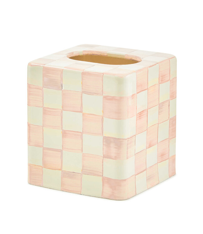 MACKENZIE CHILDS Rosy Check Boutique Tissue Box Cover