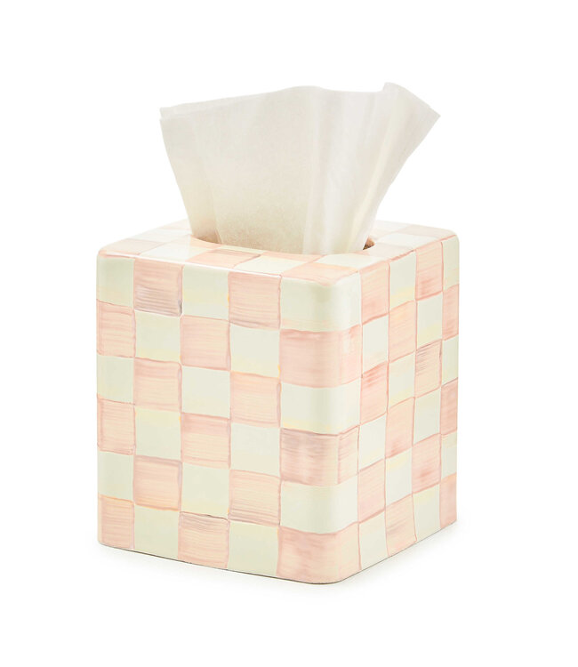 MACKENZIE CHILDS Rosy Check Boutique Tissue Box Cover