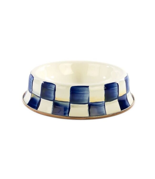 MACKENZIE CHILDS Royal Check Enamel Cat Dish