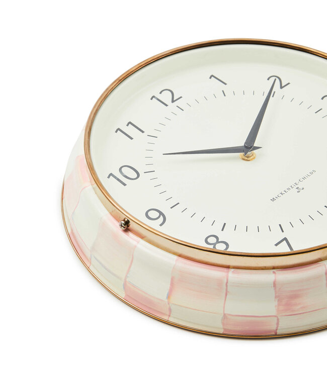 MACKENZIE CHILDS Rosy Check School Wall Clock
