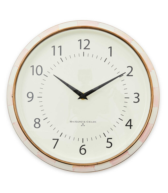 MACKENZIE CHILDS Rosy Check School Wall Clock