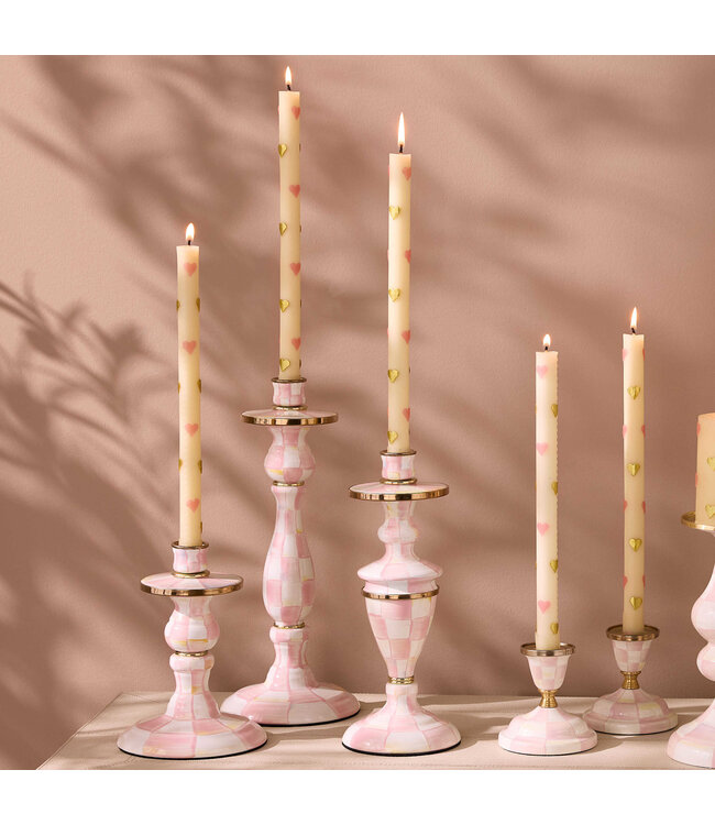 MACKENZIE CHILDS Rosy Check Candlestick